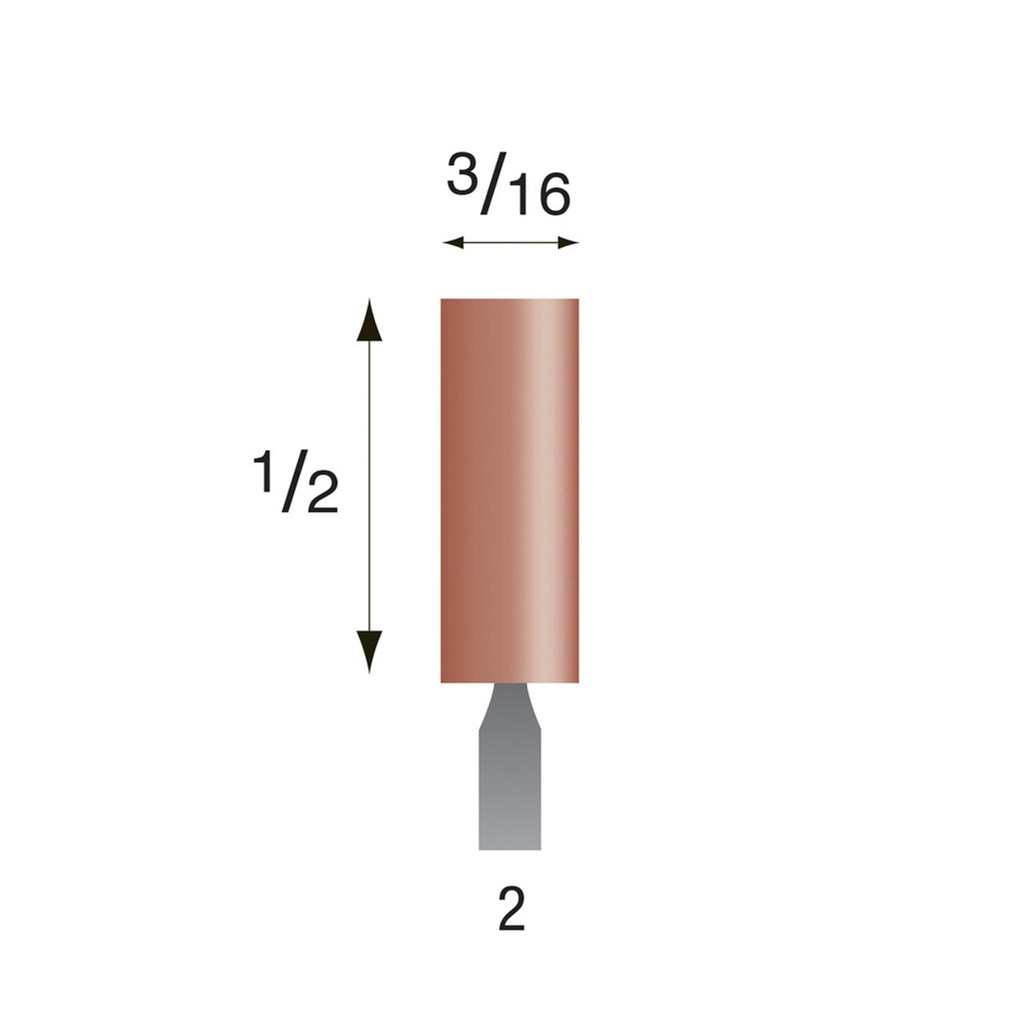 [320-0020] #2 Red Mounted Points 3/32" Shank (Pkg of 24)