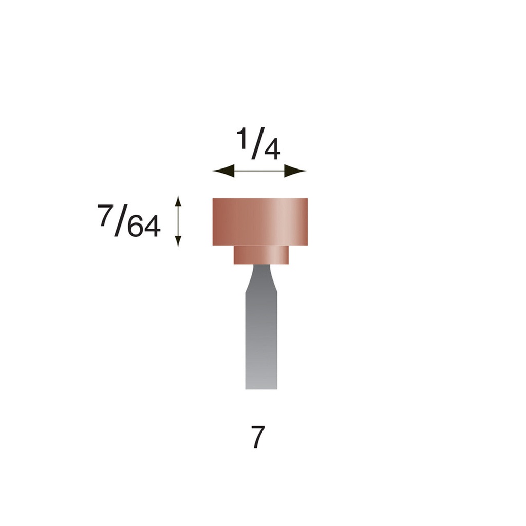 [320-0070] #7 Red Mounted Points 3/32" Shank (Pkg of 24)