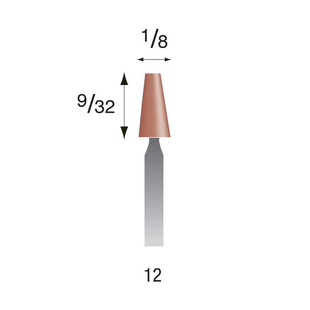 [320-0120] #12 Red Mounted Points 3/32" Shank (Pkg of 24)