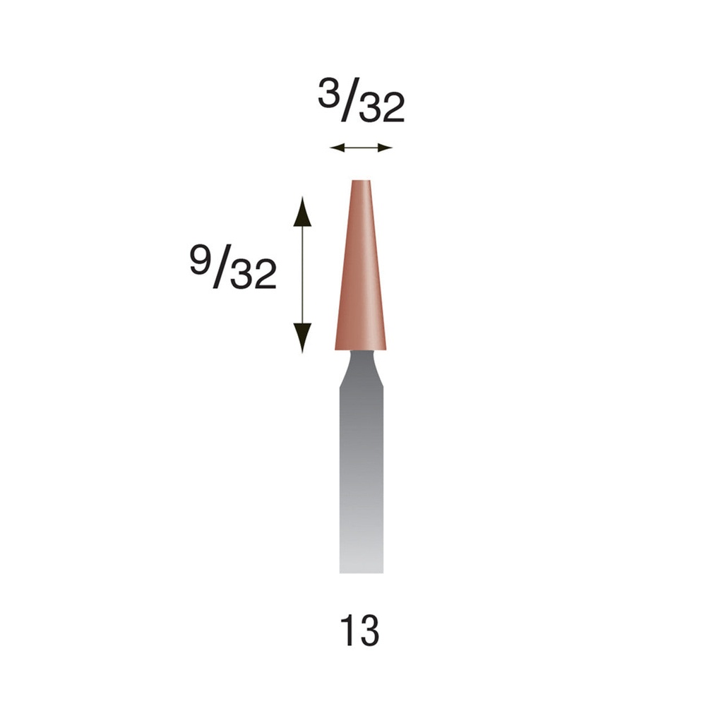 #13 Red Mounted Points 3/32" Shank (Pkg of 24)