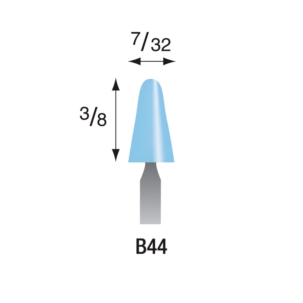 B44 Light Blue Mounted Points 1/8" Shank (Pkg of 24)