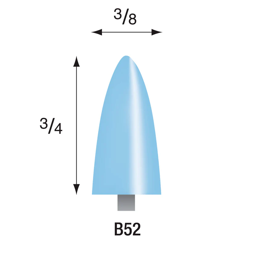 B52 Light Blue Mounted Points 3mm Shank (Pkg of 24)