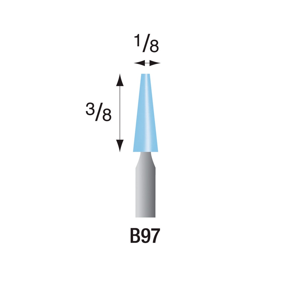 [322-0970] B97 Light Blue Mounted Points 1/8" Shank (Pkg of 24)