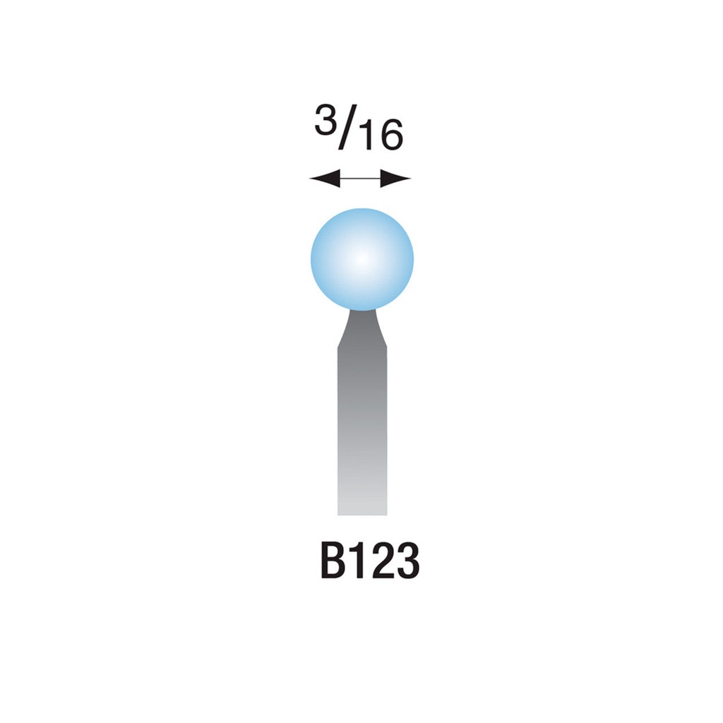 [322-1230] B123 Light Blue Mounted Points 1/8" Shank (Pkg of 24)