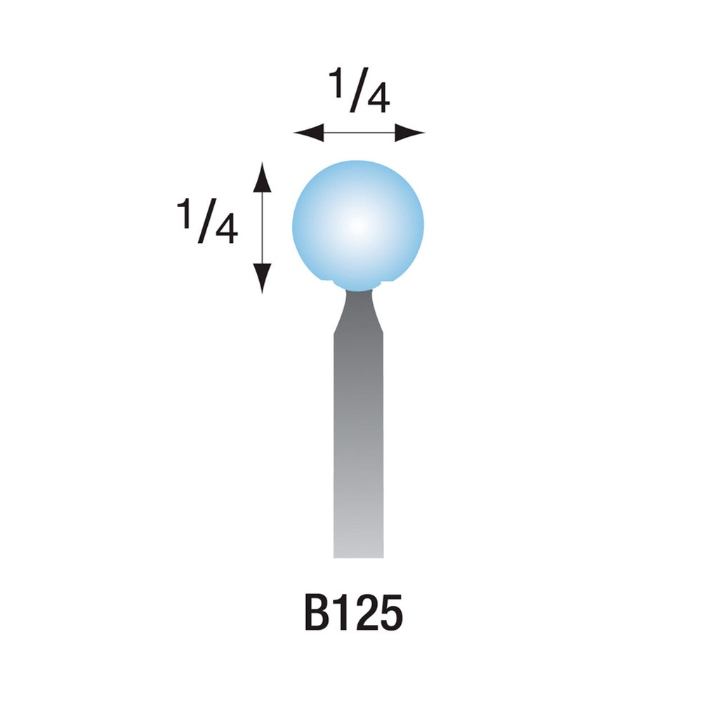 [322-1250] B125 Light Blue Mounted Points 1/8" Shank (Pkg of 24)