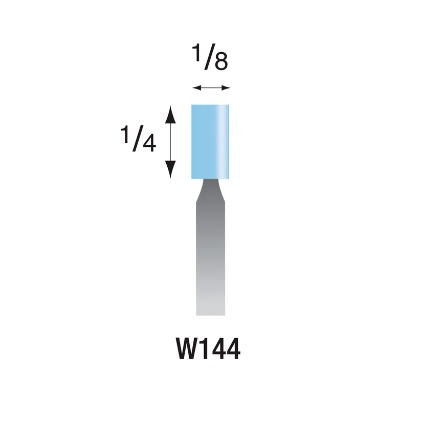 W144 Light Blue Mounted Points 3mm Shank (Pkg of 24)