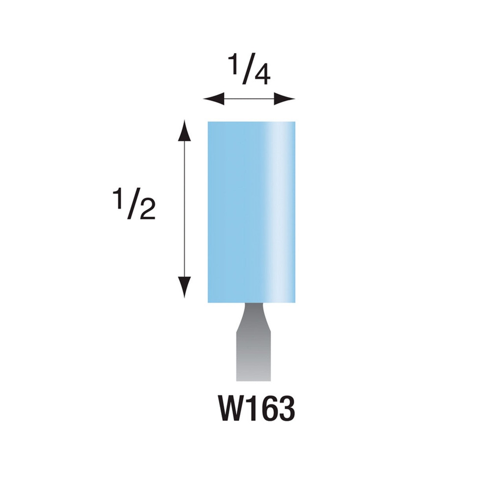 [322-1630] W163 Light Blue Mounted Points 1/8" Shank (Pkg of 24)