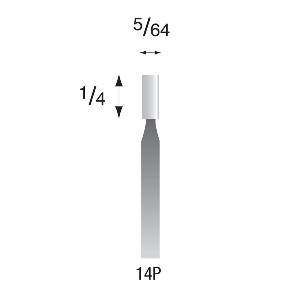 [325-0140] 14P White Mounted Points 3/32" Shank (Pkg of 24)