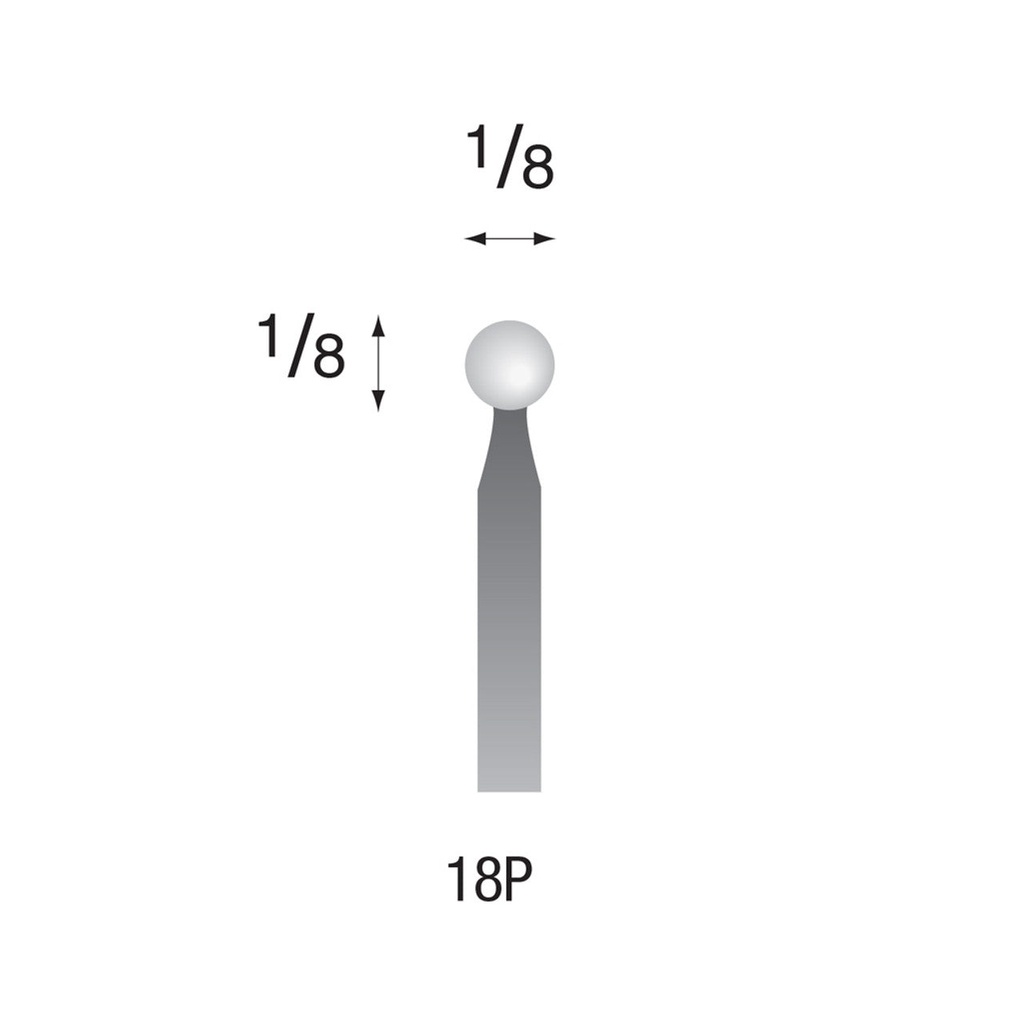 18P White Mounted Points 3/32" Shank (Pkg of 24)