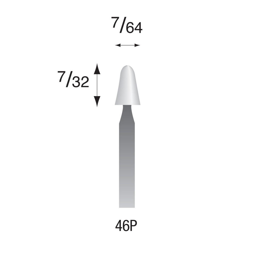 [325-0460] 46P White Mounted Points 3/32" Shank (Pkg of 24)
