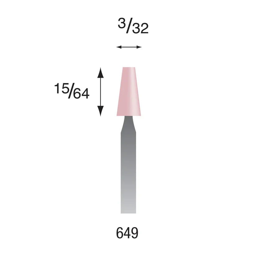 Busch® #649 Pink Polishing Points 3/32" Shank (Pkg. of 6)