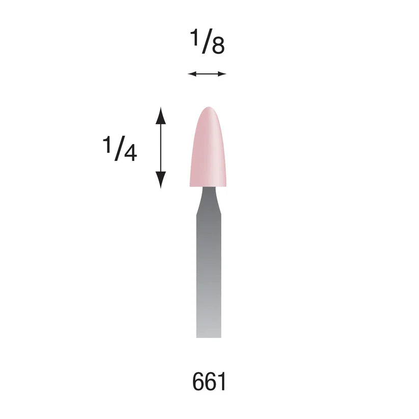Busch® #661 Pink Polishing Points 3/32" Shank (Pkg. of 6)