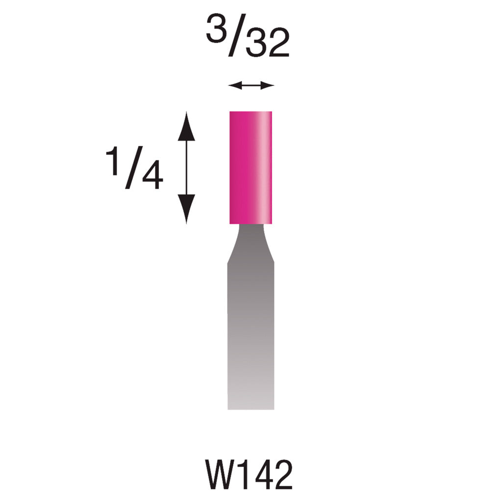 W142 Pink Mounted Points 3mm Shank (Pkg of 200)