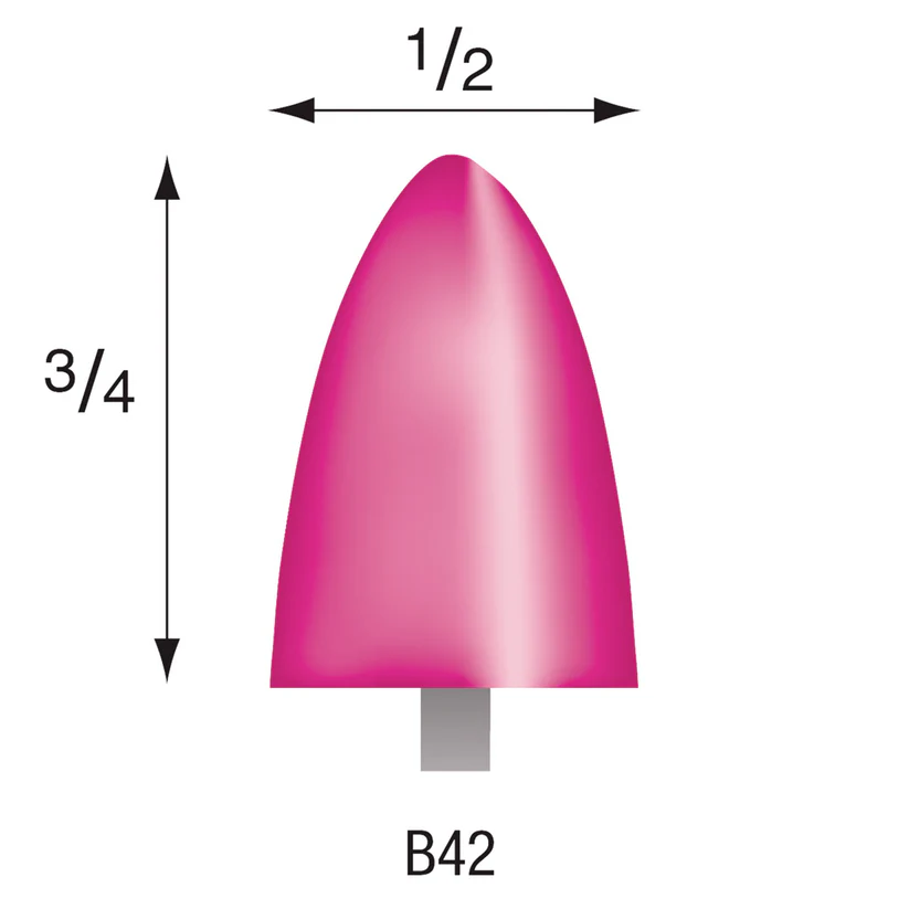 B42 Pink Mounted Points 3mm Shank (Pkg of 24)