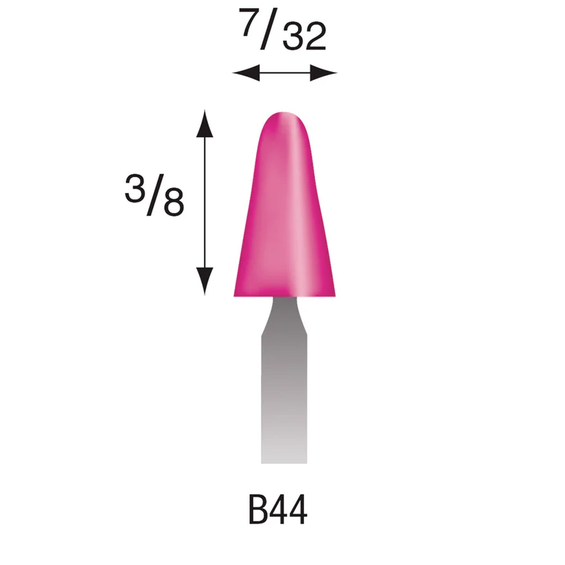 B44 Pink Mounted Points 3mm Shank (Pkg of 24)