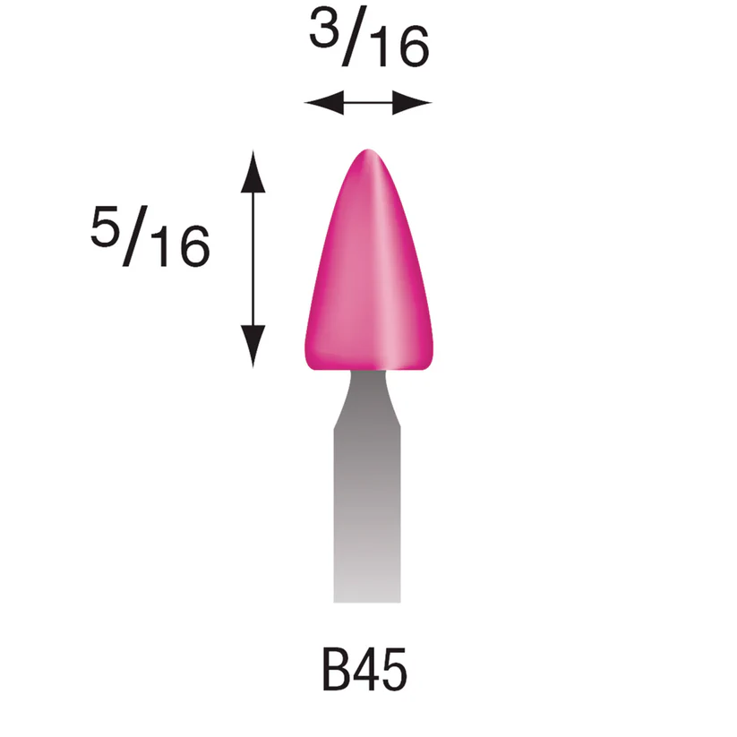 B45 Pink Mounted Points 3mm Shank (Pkg of 24)
