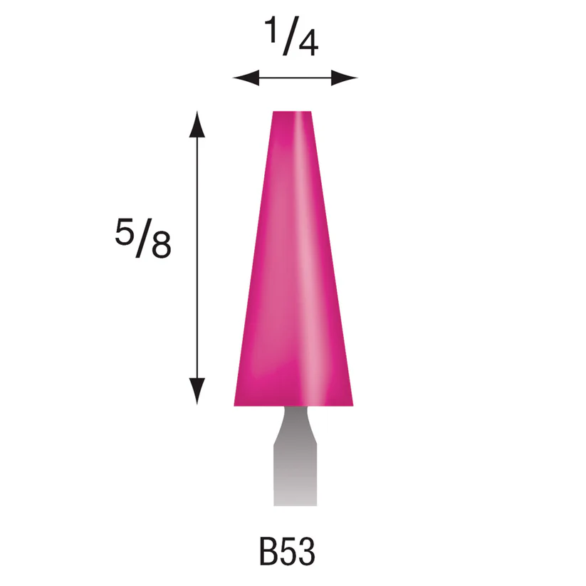 B53 Pink Mounted Points 3mm Shank (Pkg of 24)