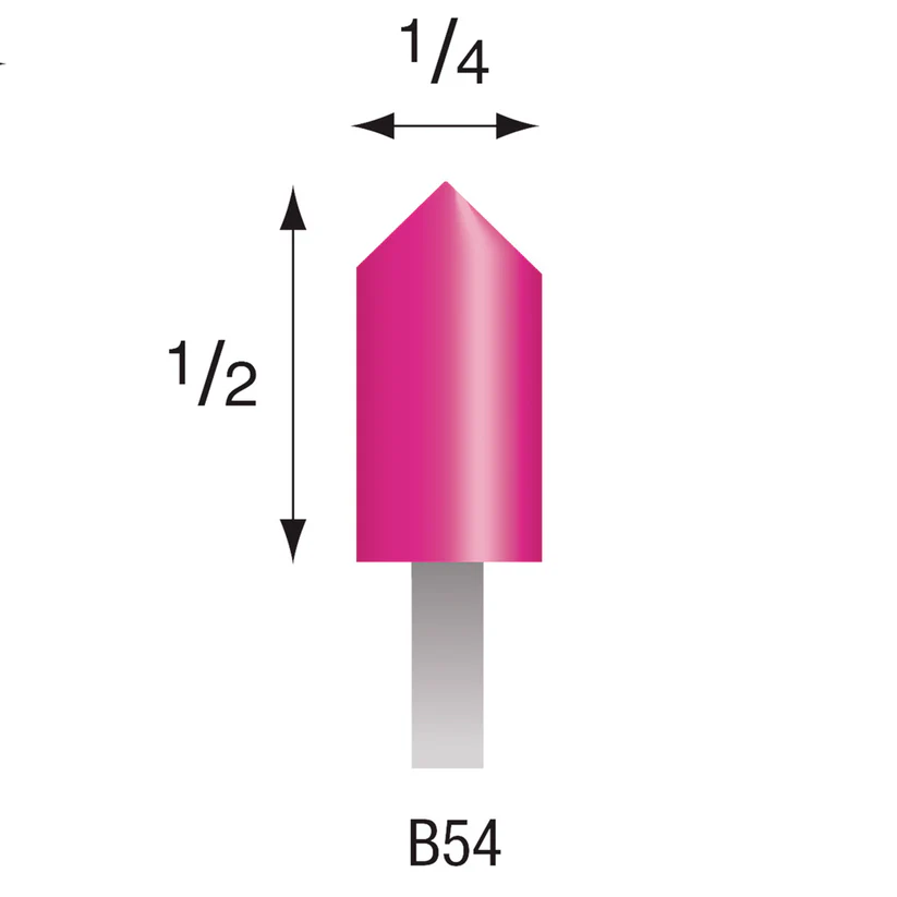 B54 Pink Mounted Points 1/8" Shank (Pkg of 24)