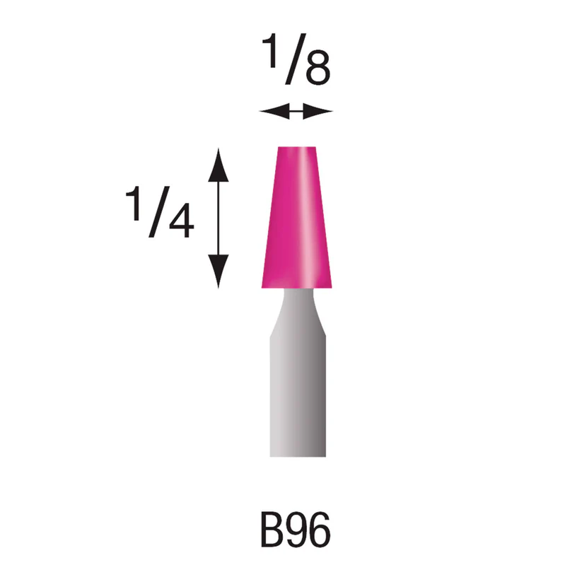 B96 Pink Mounted Points 1/8" Shank (Pkg of 24)