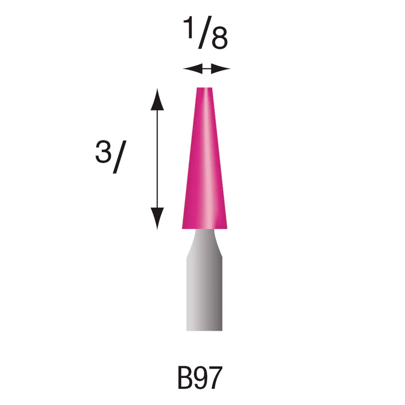 B97 Pink Mounted Points 3mm Shank (Pkg of 24)