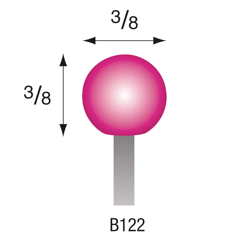 [340-1223] B122 Pink Mounted Points 3mm Shank (Pkg of 24)