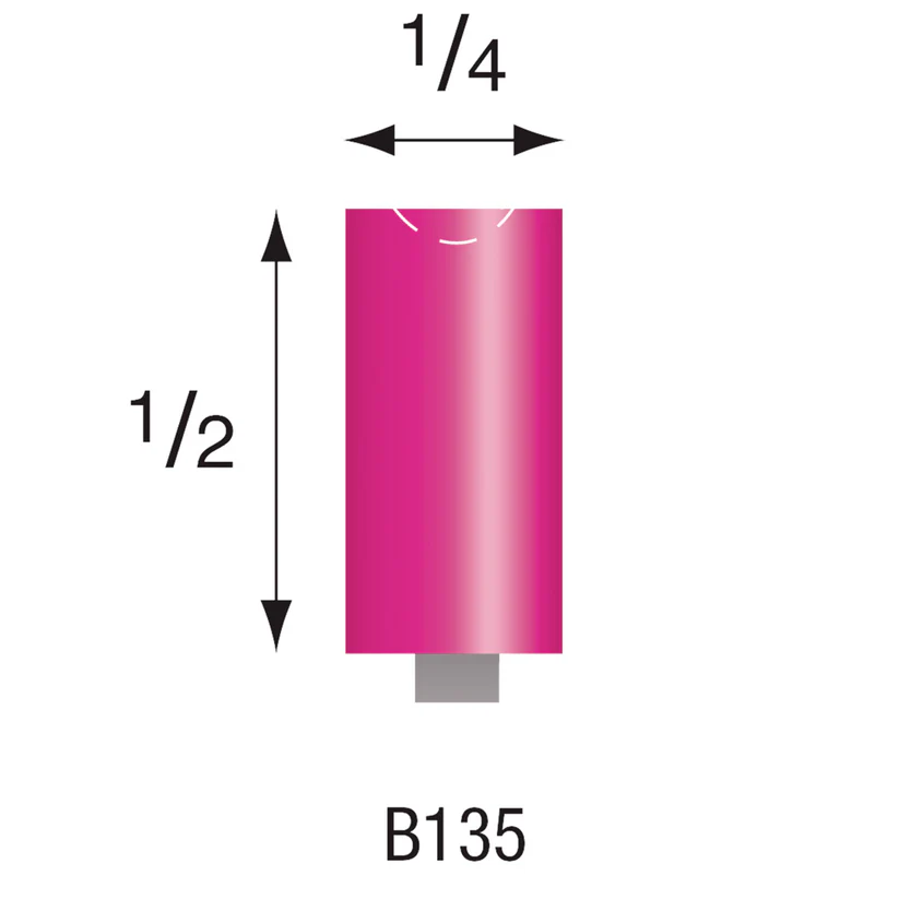 B135 Pink Mounted Points 3mm Shank (Pkg of 24)