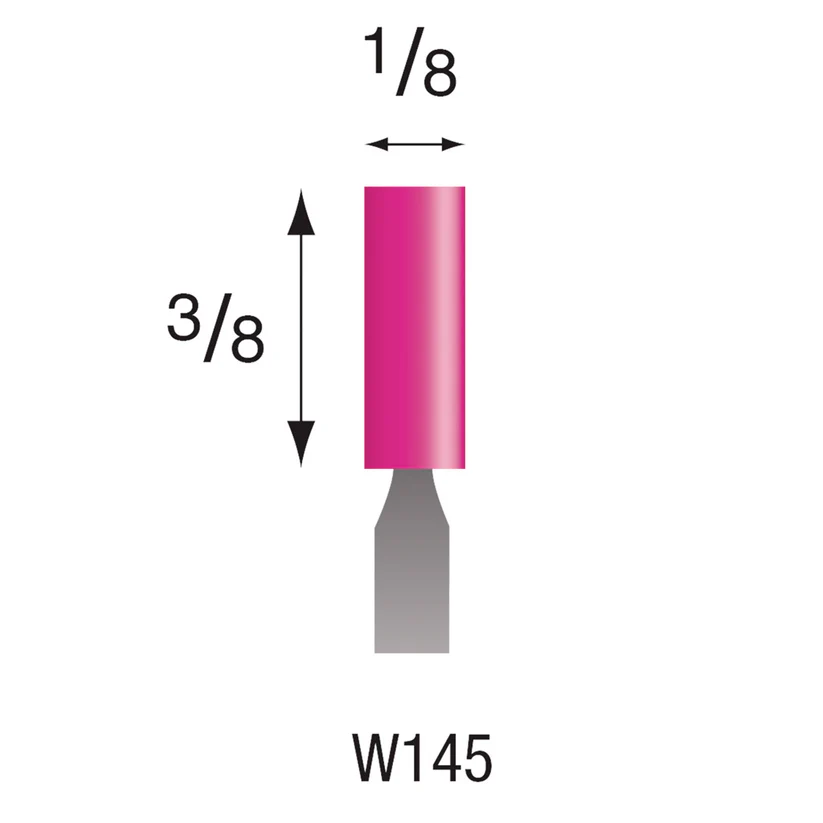 W145 Pink Mounted Points 3mm Shank (Pkg of 24)
