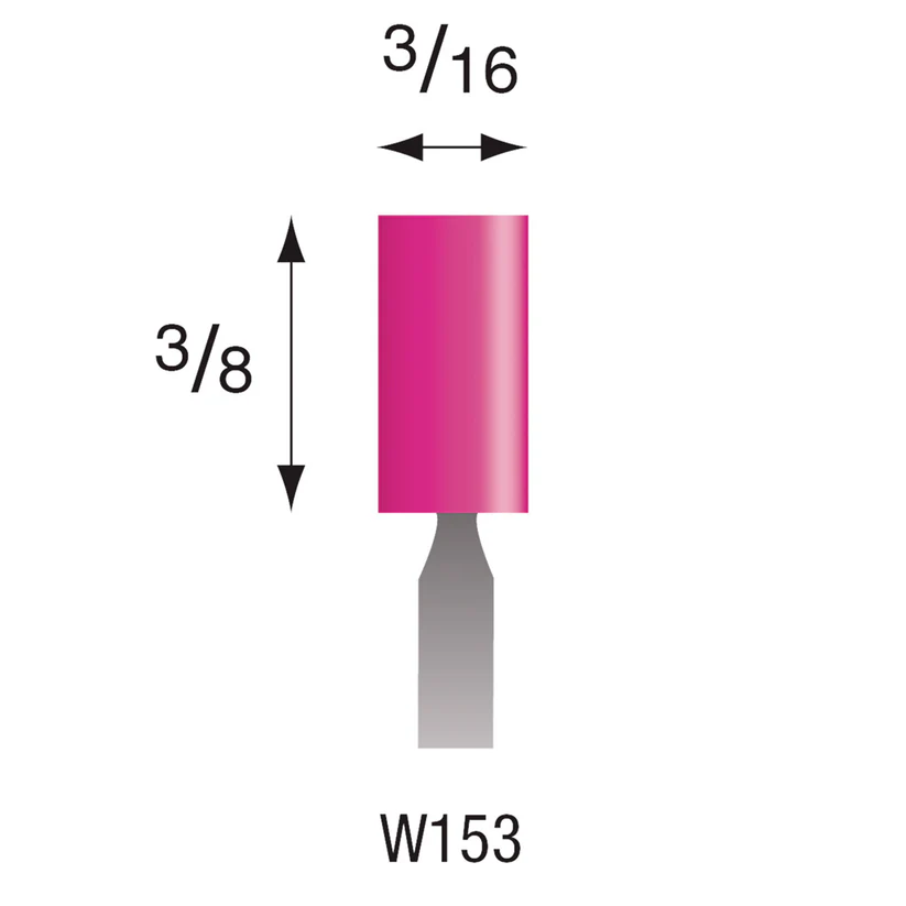 [340-1533] W153 Pink Mounted Points 3mm Shank (Pkg of 24)