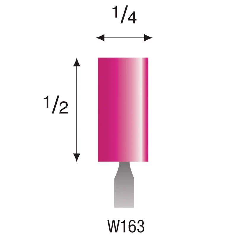 [340-1633] W163 Pink Mounted Points 3mm Shank (Pkg of 24)