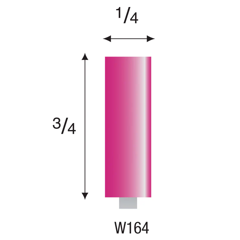 W164 Pink Mounted Points 3mm Shank (Pkg of 24)