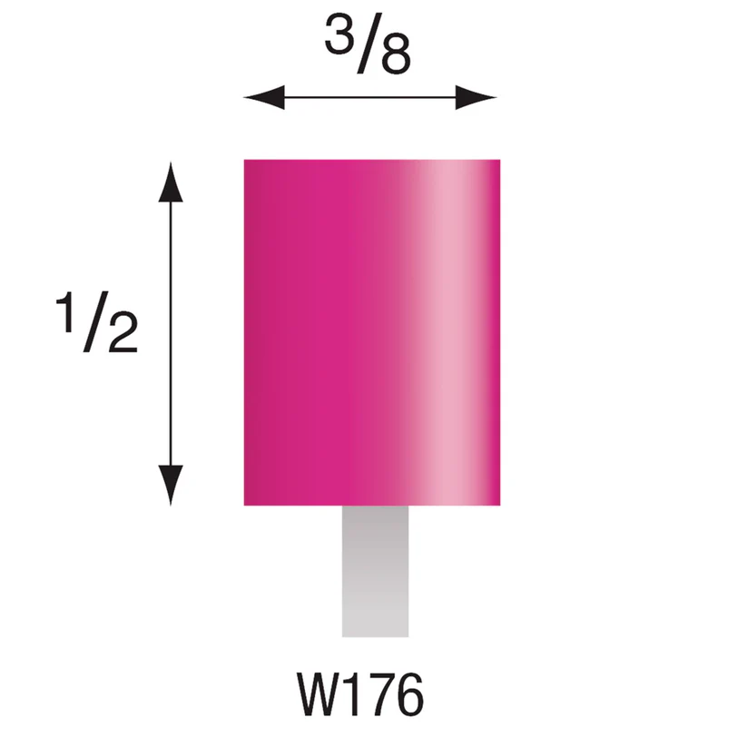 [340-1760] W176 Pink Mounted Points 1/8" Shank (Pkg of 24)
