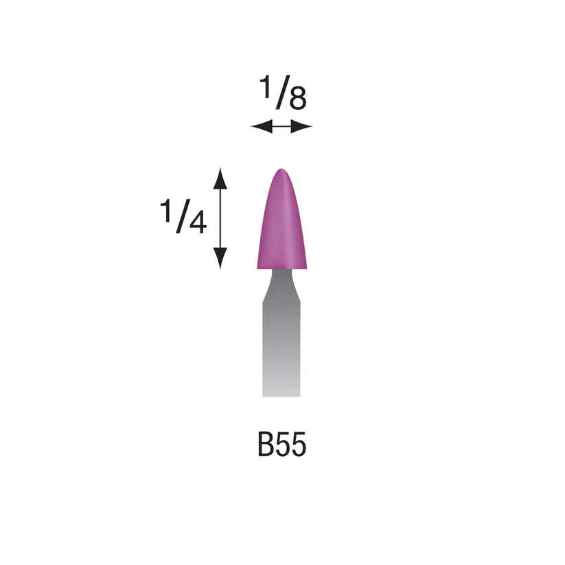 [345-0553] B55 Purple Mounted Points 3mm Shank (Pkg of 24)