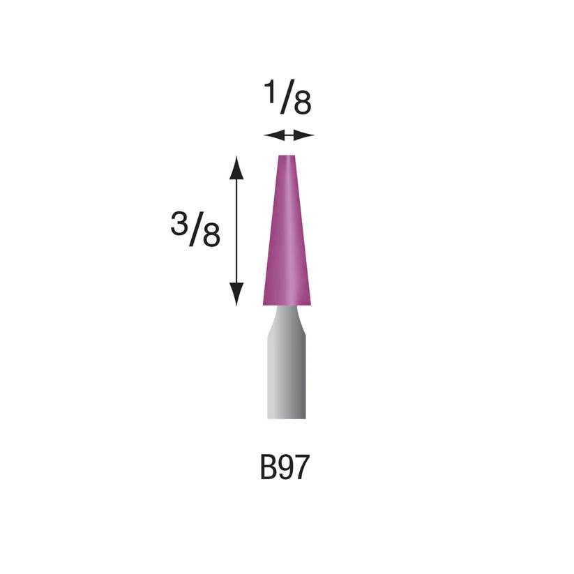 [345-0973] B97 Purple Mounted Points 3mm Shank (Pkg of 24)