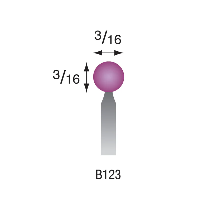 [345-1233] B123 Purple Mounted Points 3mm Shank (Pkg of 24)
