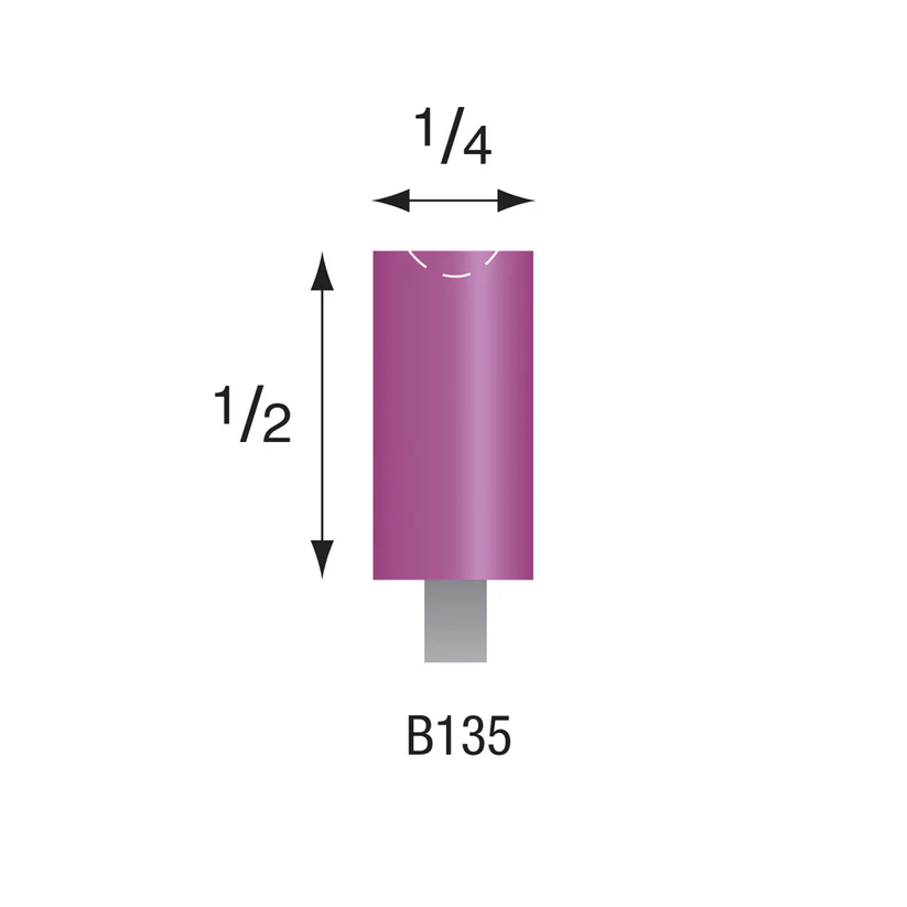 [345-1353] B135 Purple Mounted Points 3mm Shank (Pkg of 24)