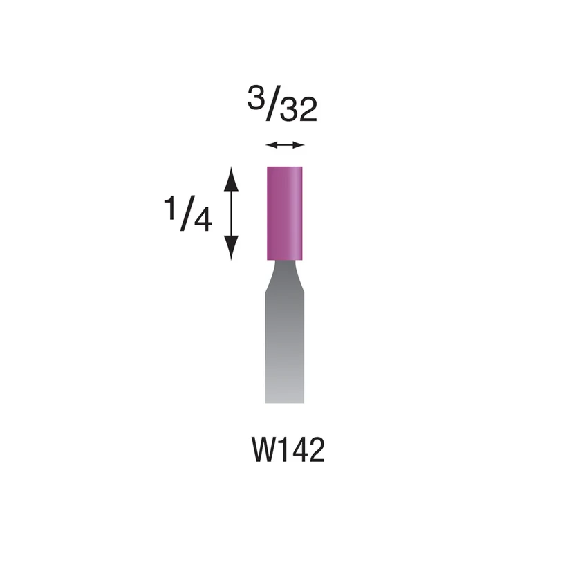 W142 Purple Mounted Points 3mm Shank (Pkg of 24)