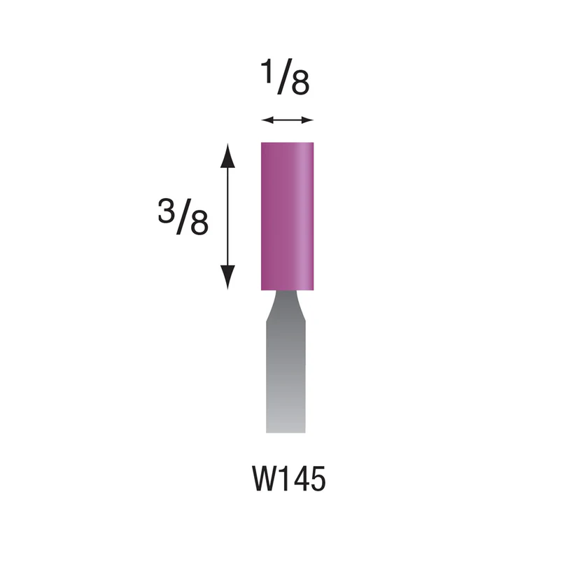 [345-1453] W145 Purple Mounted Points 3mm Shank (Pkg of 24)