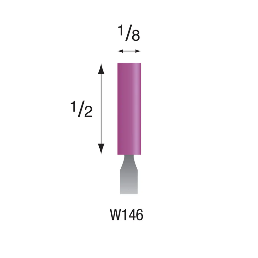[345-1463] W146 Purple Mounted Points 3mm Shank (Pkg of 24)