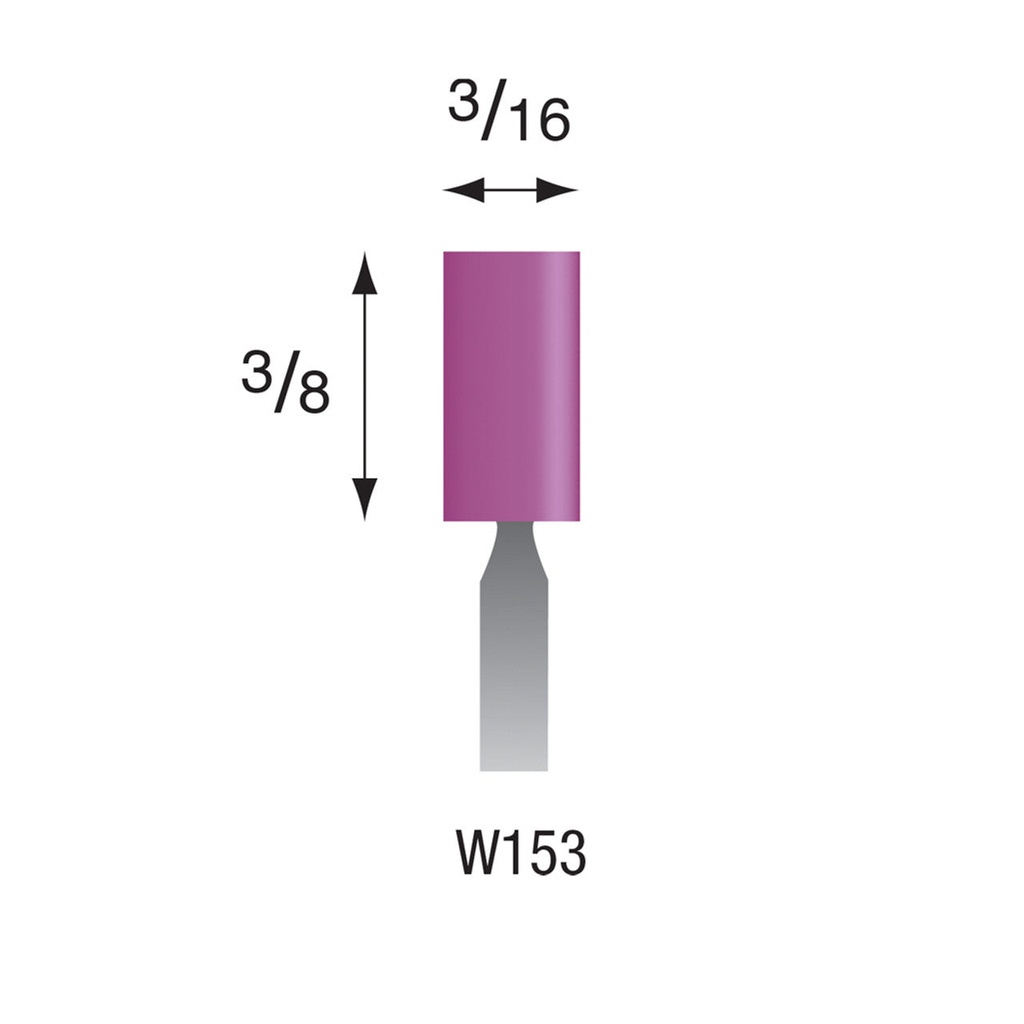 [345-1530] W153 Purple Mounted Points 1/8" Shank (Pkg of 24)