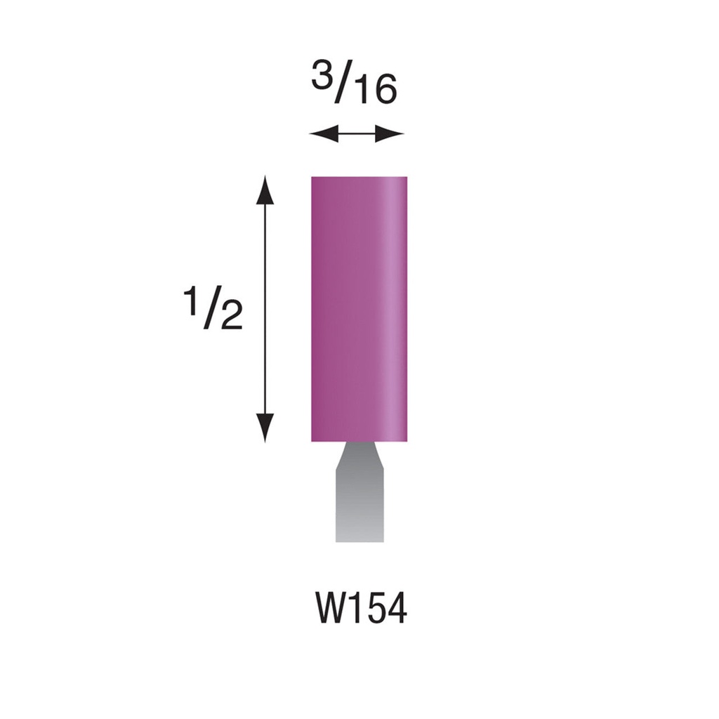 [345-1540] W154 Purple Mounted Points 1/8" Shank (Pkg of 24)