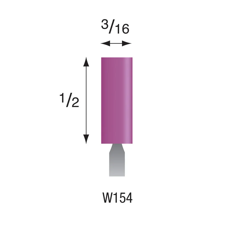 [345-1543] W154 Purple Mounted Points 3mm Shank (Pkg of 24)