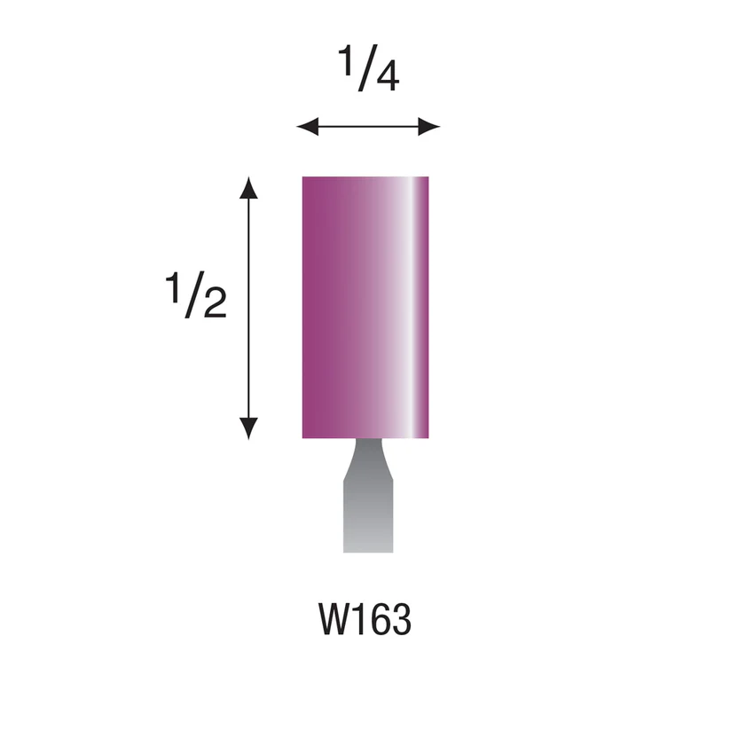 [345-1633] W163 Purple Mounted Points 3mm Shank (Pkg of 24)