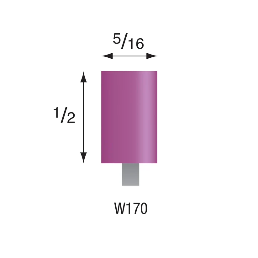 [345-1703] W170 Purple Mounted Points 3mm Shank (Pkg of 24)