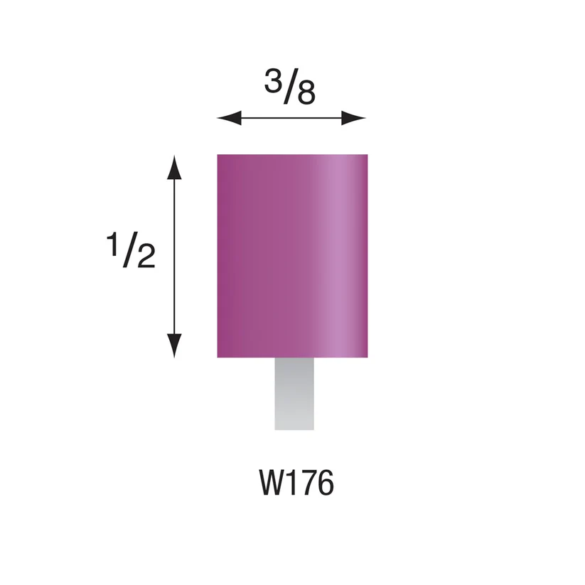 [345-1763] W176 Purple Mounted Points 3mm Shank (Pkg of 24)