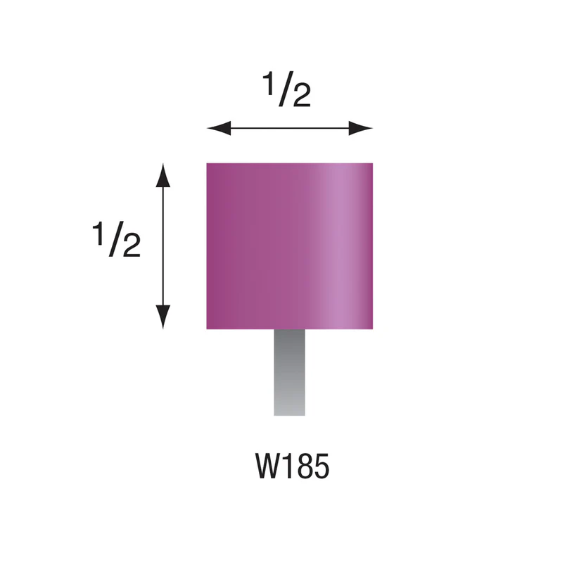 [345-1853] W185 Purple Mounted Points 3mm Shank (Pkg of 24)