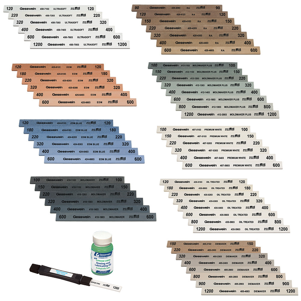 Gesswein® Polishing Stone Set X62 - 1/2" x 1/8" x 6" Stones