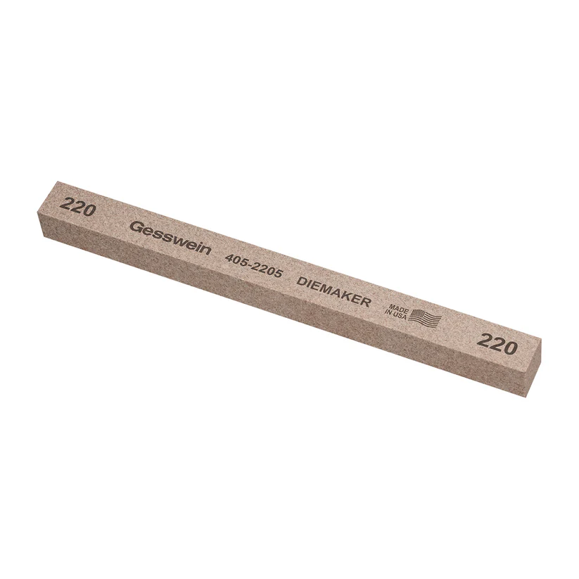[405-2205] Gesswein® Diemaker Stones - 1/2" x 1/2" x 6", 220 Grit  (Pkg. of 6)