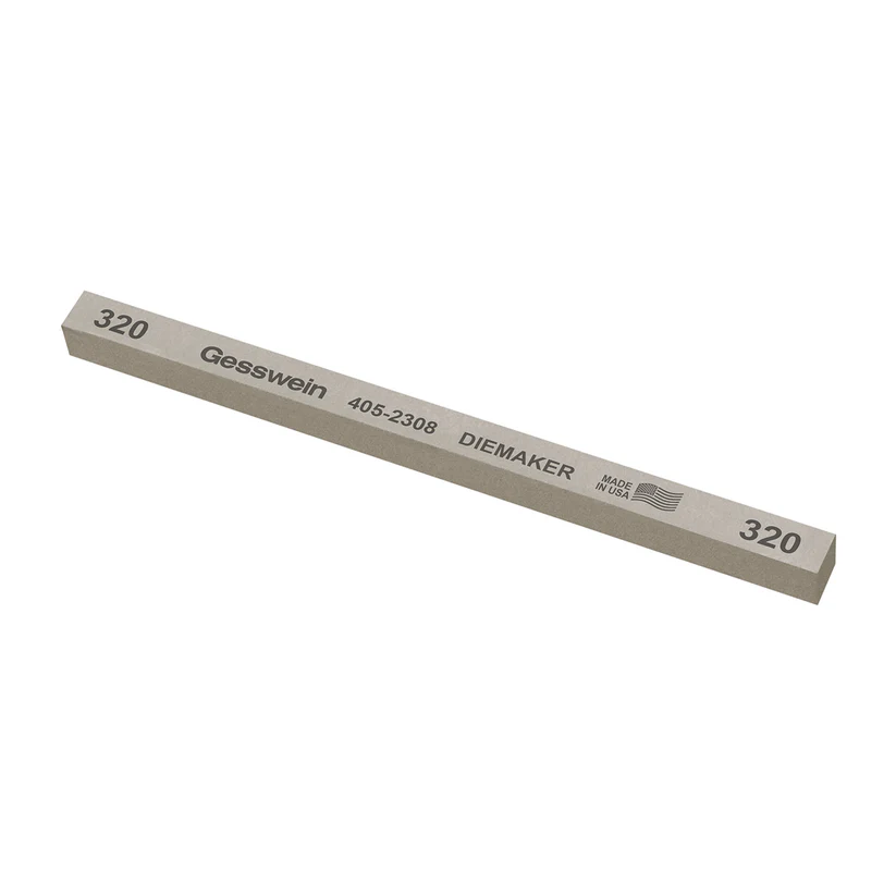 [405-2308] Gesswein® Diemaker Stones - 3/8" x 3/8" x 6", 320 Grit  (Pkg. of 12)
