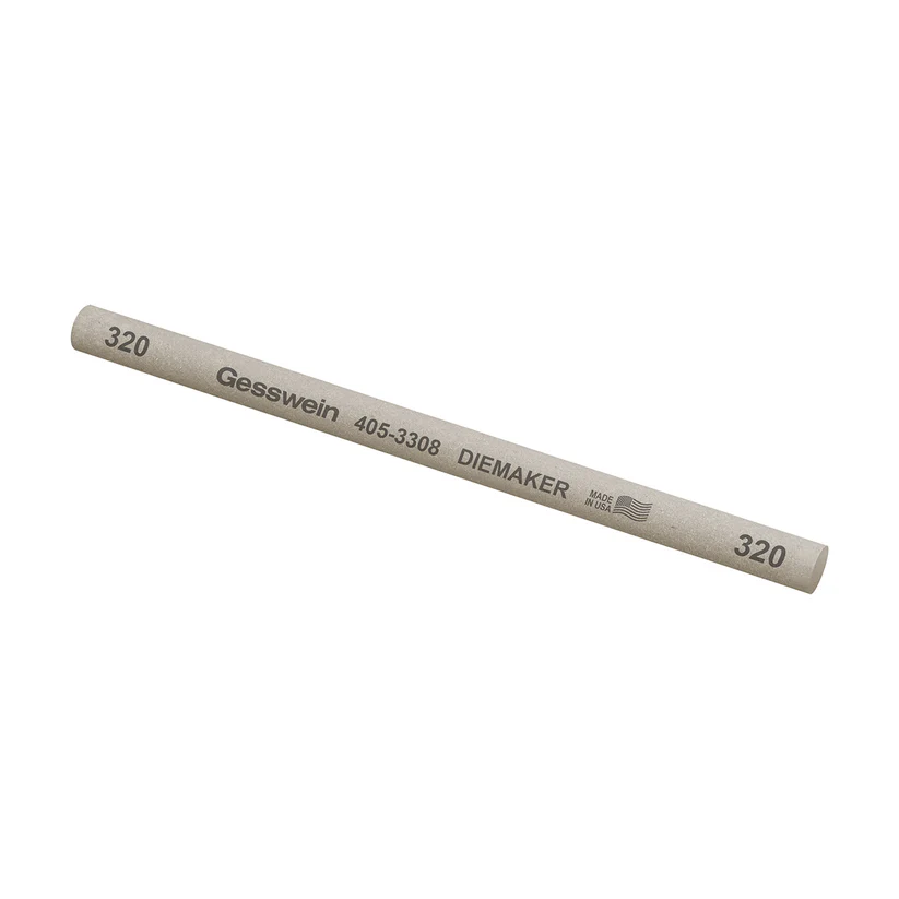 [405-3308] Gesswein® Diemaker Stones - 3/8" Round x 6", 320 Grit  (Pkg. of 6)