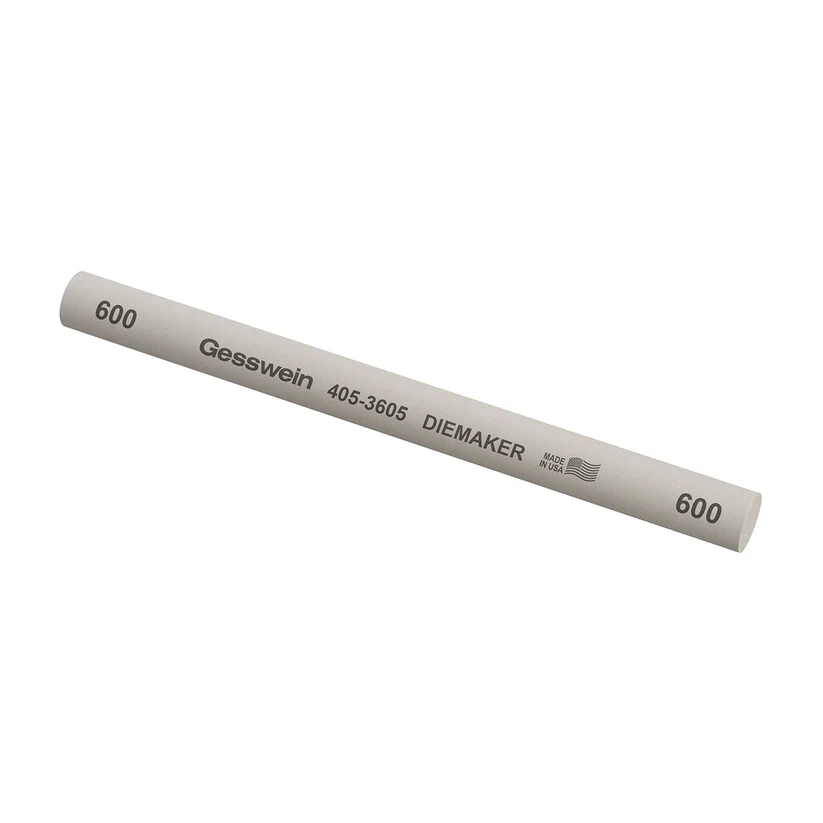 [405-3605] Gesswein® Diemaker Stones - 1/2" Round x 6", 600 Grit  (Pkg. of 6)